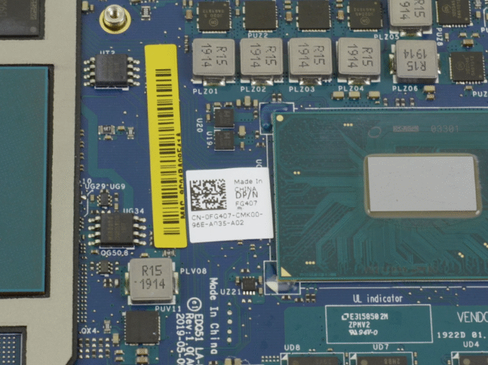 FG407 0FG407 i7-9750H GTX 1660 Ti For Dell Alienware m15 R2 / m17 R2 Laptop Motherboard - Image 2