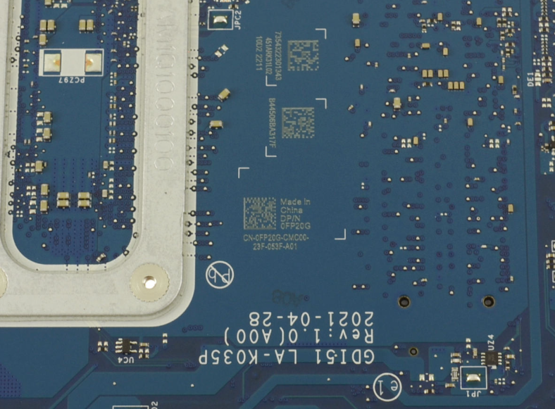 FP20G 0FP20G i5-1035G1 Integrated Graphics For Dell Inspiron 3501 Motherboard - Image 2